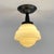 Art Deco Flush Mount in Burnished Brass and Cream Opaline Glass, 1940s For Sale - Image 3 of 14