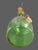 Green Vintage Hand Blown Italian Green Glass Wine Decanter Ice Chamber Raffia Stopper For Sale - Image 8 of 9