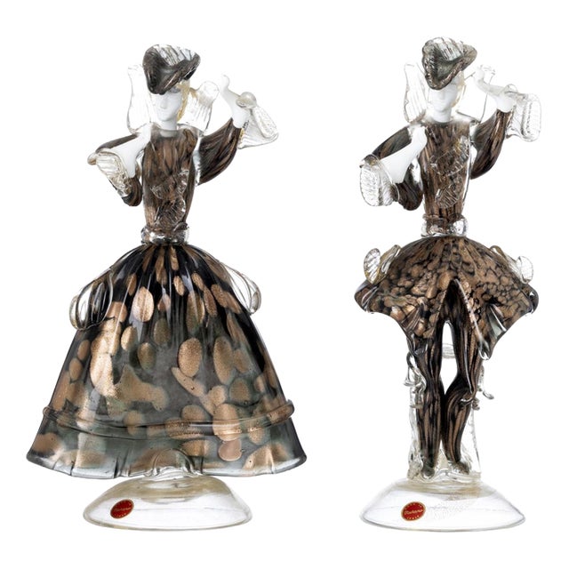 Venetian Glass Sculptures from Murano Goldoni, Set of 2 For Sale