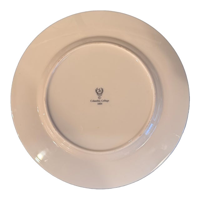 Blue Lenox Columbia University Bone China Dinner Plates – Circa 1932- Set of 5 For Sale - Image 8 of 12