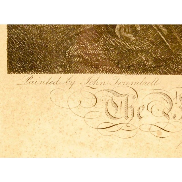 Sculpture Materials 1808 John Trumbull “The Battle of Bunker’s Hill” Engraving by James Mitan, Framed For Sale - Image 7 of 9