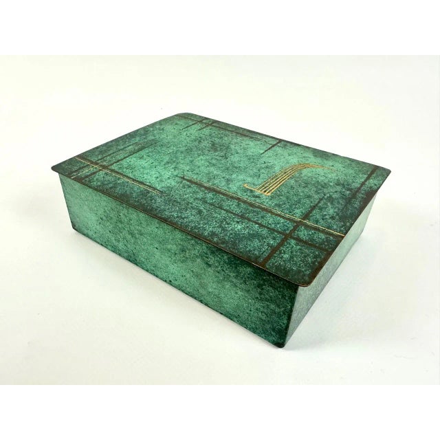 Bauhaus Art Deco Brass Jewelry Box from WMF Ikora, 1930s For Sale - Image 3 of 9