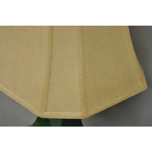 Vintage Paul Hanson Chinoiserie Green Porcelain Jardiniere Oriental Table Lamp For Sale - Image 11 of 12