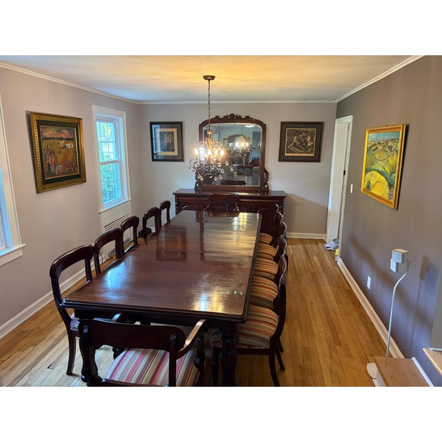 Wood Reproduction Solid Mahogany Victorian 12 Seat Dining Set For Sale - Image 7 of 11