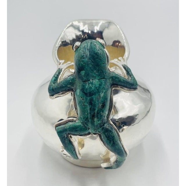 1980s Silver & Malachite Creamer, Spoon & Covered Sugar Pot Set by Emilia Castillo For Sale - Image 12 of 18