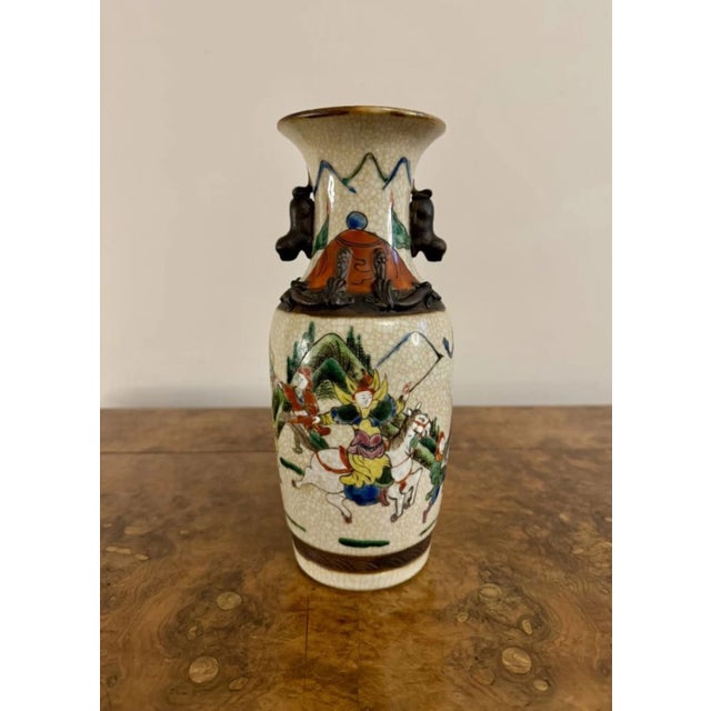 1900 - 1909 Crackle Glazed Chinese Vases, 1900s, Set of 2 For Sale - Image 5 of 8