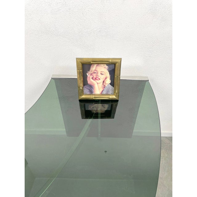 Faux Bamboo Brass Picture Frame by Tommaso Barbi, Italy, 1970s For Sale - Image 4 of 12