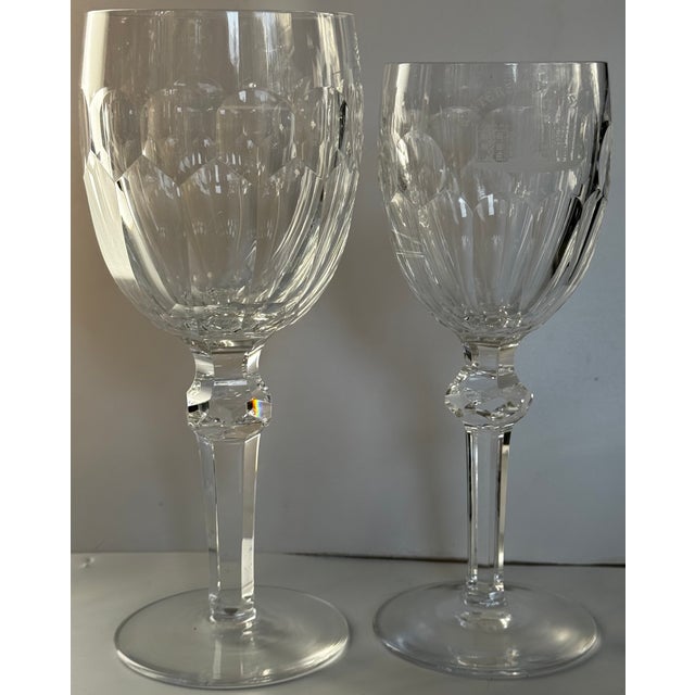Transparent Late 20th Century Waterford Curraghmore Water & Wine Goblets - A Pair For Sale - Image 8 of 13