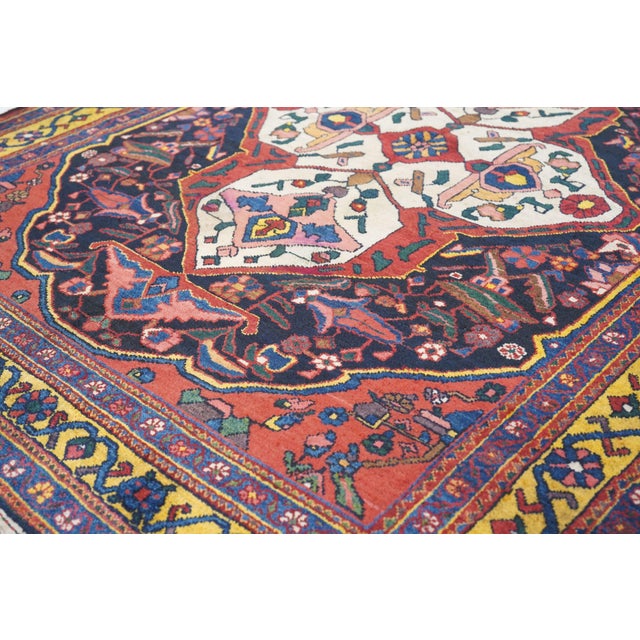 Tan Antique Bakhtiari Rug 5'0'' X 6'4'' For Sale - Image 8 of 11