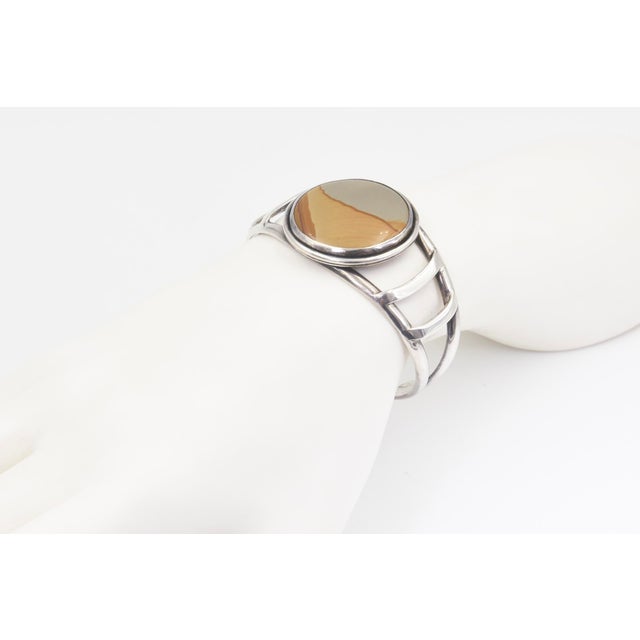 Silver Late 20th Century Southwestern Jasper Sterling Silver Cuff Bracelet For Sale - Image 8 of 10