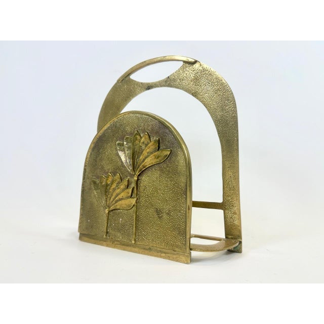 Art Deco Brass Magazine Rack, 1960s For Sale - Image 12 of 12