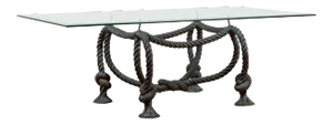 Contemporary Cast Bronze Nautical Rope Maison Jansen Style Coffee Table Base