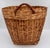 Vintage Handwoven Chinese Split Reed Tortiseshell Bamboo and Rattan Large Gathering Basket For Sale - Image 9 of 14