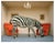 Matthias Clamer, Zebra in Living Room Smelling Rug, Side View, Photographic Print, 2022 For Sale