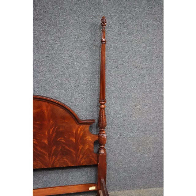 Brown Thomasville Queen Size Mahogany Four Poster Bed With Flame Mahogany Headboard For Sale - Image 8 of 12
