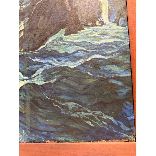 Large 1930s Modernist Expressionist Seascape Oil Painting by Vadim Chernoff – Pafa Exhibited 1939 For Sale In West Palm - Image 6 of 10