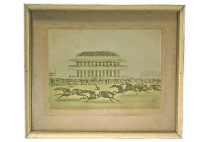 Antique Horse Racing Engraving