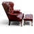 1990s Chesterfield Leather Wingback Chair With a Matching Ottoman by Ethan Allen For Sale - Image 11 of 12