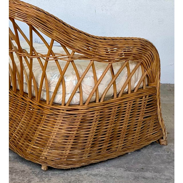 Vintage Braided Rattan 3 Seat Sofa For Sale - Image 12 of 12