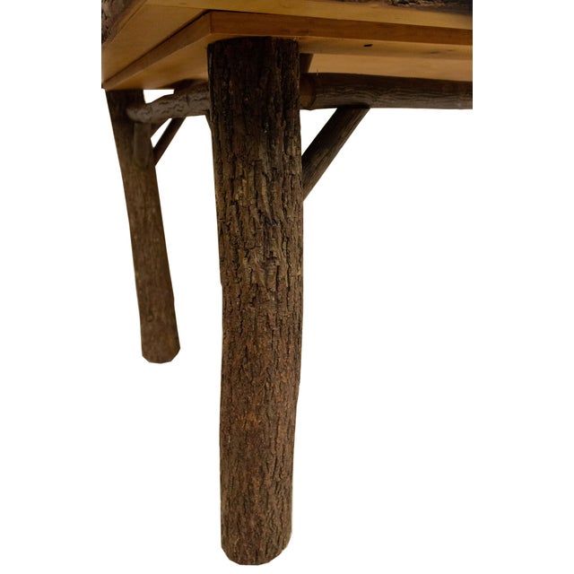 Rustic Old Hickory Dining Table with Bark Legs Chairish