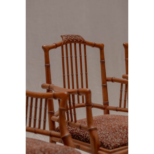 Italian Faux Bamboo Armchairs, 1970s, Set of 4 For Sale - Image 6 of 16