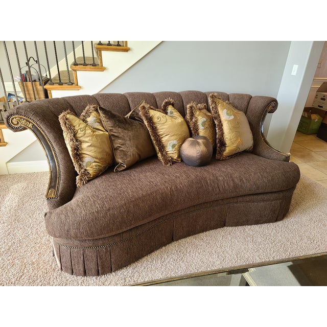 Marge Carson Grg43 Georgiana Sofa With Original Pillows For Sale - Image 13 of 13