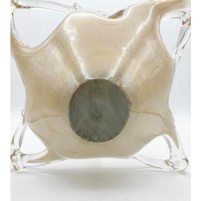 Murano Vintage Murano Glass Splash Centerpiece Bowl With Gold Aventurine Inclusions For Sale - Image 4 of 6