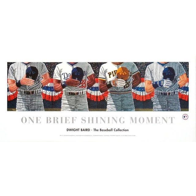 Modern 1994 Dwight Baird 'One Brief Shining Moment' Outsider Art Black & White,Blue,Red,White Canada Offset Lithograph For Sale - Image 3 of 3