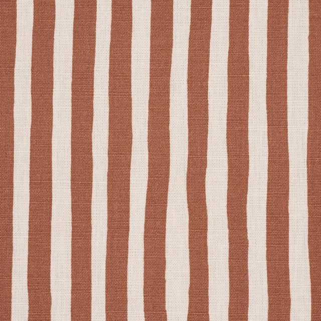 Schumacher SAMPLE - Schumacher Chaney Stripe Fabric In Terracotta For Sale - Image 4 of 5