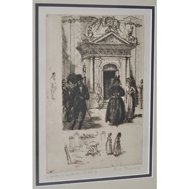 Traditional European Drypoint Etching C.1910 For Sale - Image 3 of 11