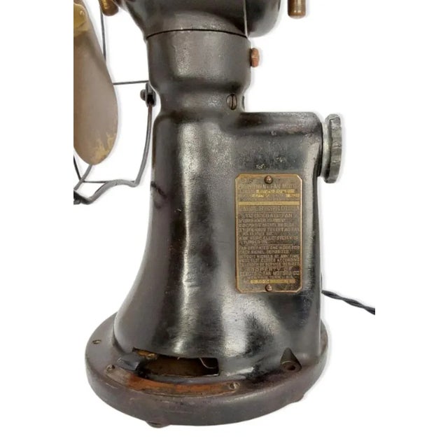 Metal Circa 1920 Ge Coin Operated Hotel Taxi Fan Original Finish Serviced and Operational For Sale - Image 7 of 11