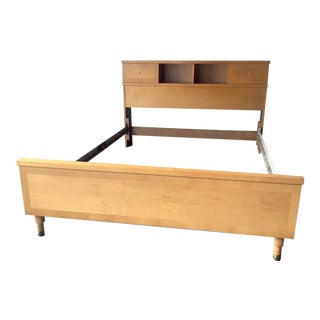 1950s Mid-Century Blonde Bed Frame For Sale