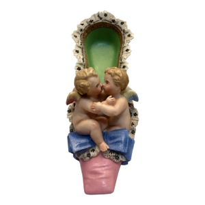 Early 19th Century German Bisque Porcelain Shoe With Cherubs