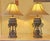 This stunning pair of Mid-Century Modern table lamps by Anthony California combines gothic medieval styling with a...
