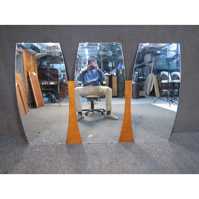 Brown Unique Mid-Century Mirror For Sale - Image 8 of 8