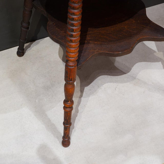 Wood Antique Victorian Clover Top Parlor Table c.1890 For Sale - Image 7 of 8