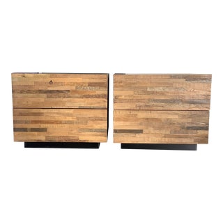 Reclaimed Brazilian Peroba Wood Night Stands - a Pair For Sale