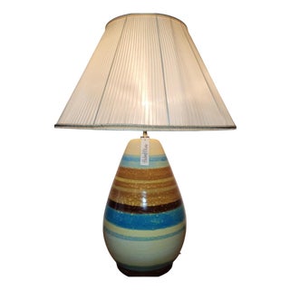 Ceramic Lamp with Côte d'Azur France Decor by Hubert Olivier, 1990s For Sale