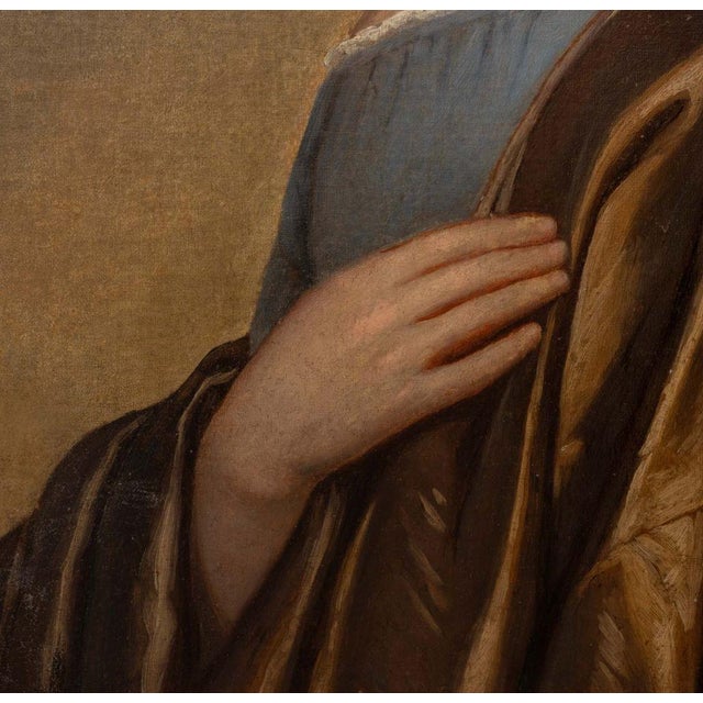 19th Century European School Portrait of a Woman, Oil on Canvas, 19th Century For Sale - Image 5 of 7