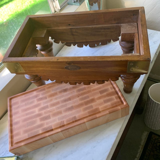 Vintage French Mini Butcher Block Charcuterie Table Top Cutting Board For Sale - Image 12 of 12