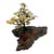 Mid-Century Brutalist Gilt Bronze Bonsai Tree Sculpture on Burl Wood Basee For Sale