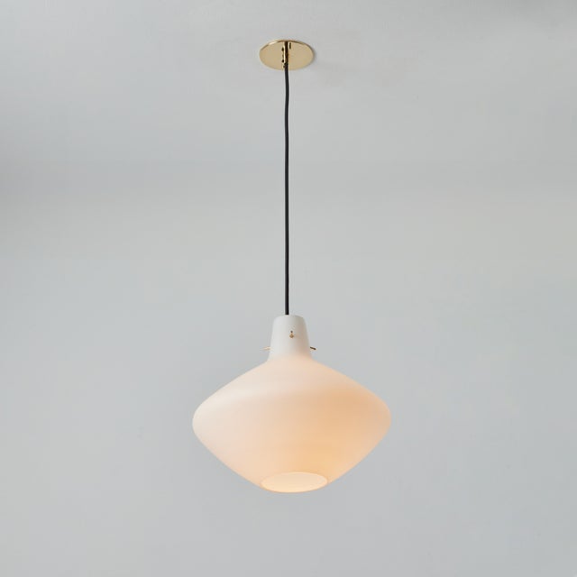 1950s Stilnovo Sculptural Opaline Glass Pendant, Unmarked For Sale - Image 10 of 12