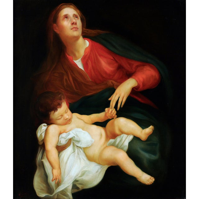 Angelo Granati, Maternity, Oil on Canvas For Sale - Image 6 of 9