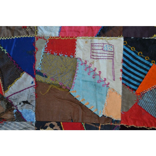 c.1884 Victorian Crazy Quilt - For Sale - Image 12 of 18