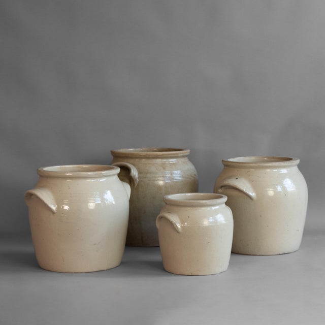 Beige Antique Stoneware Pots, 1900, Set of 4 For Sale - Image 8 of 8
