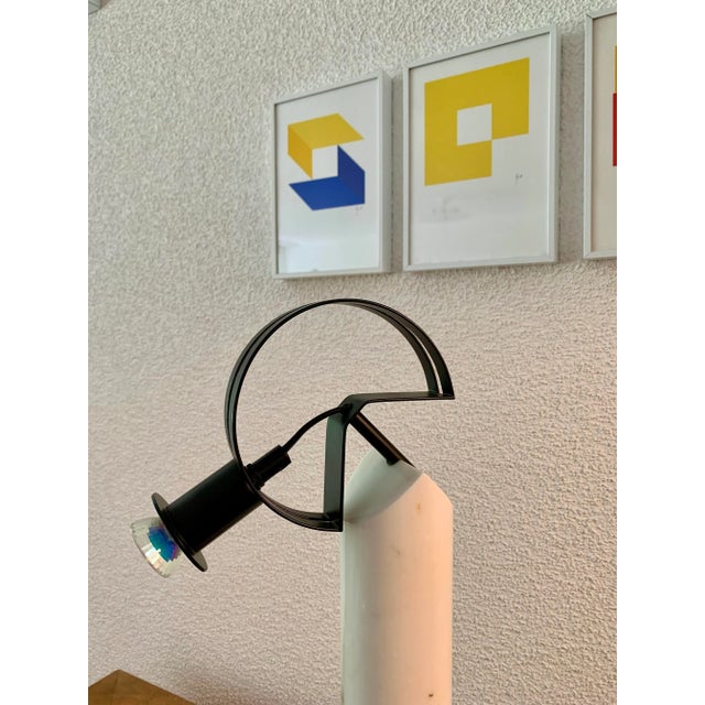 Postmodern Postmodern Table Lamp in Carrara Marble, 1990s For Sale - Image 3 of 13