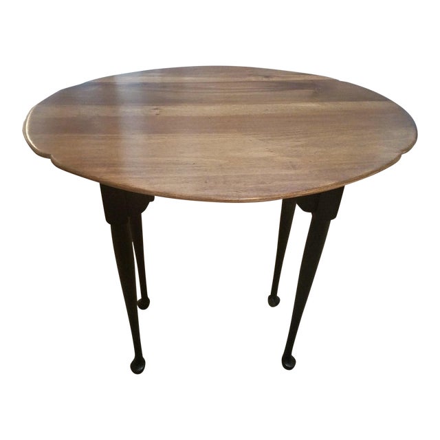 Vintage Traditional Oval Wood Side Table Chairish