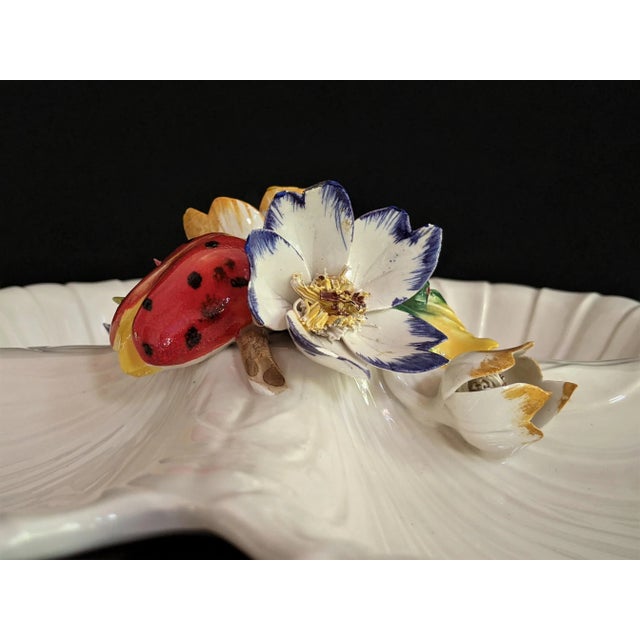 Ceramic Vintage Italian Floral 4-Part Serving Platter For Sale - Image 7 of 13