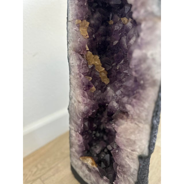 1960s Brazilian Amethyst Quartz Cathedral Geode With Calcite For Sale - Image 11 of 12
