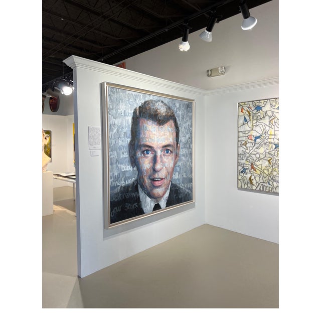 Realism Christina Major Oil on Canvas of Frank Sinatra 2022 For Sale - Image 3 of 5